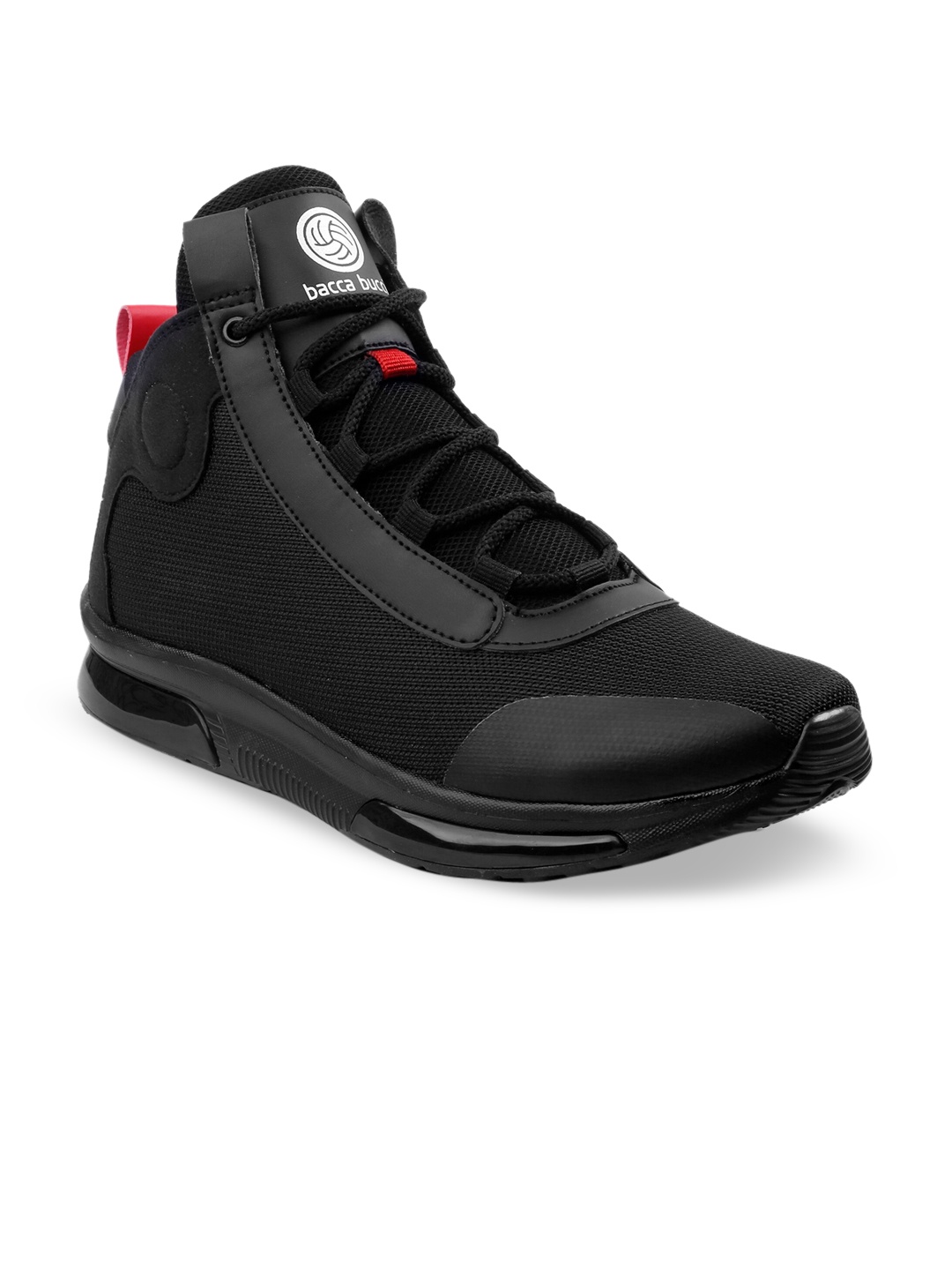 

bacca bucci Men Black Textured High Top PU Sneakers