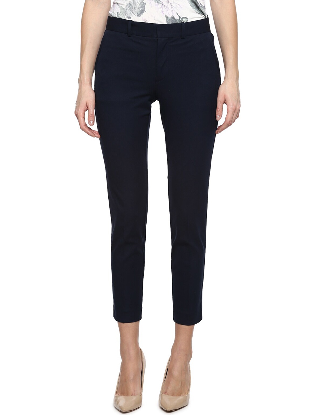 

Polo Ralph Lauren Women Navy Blue Regular Trousers