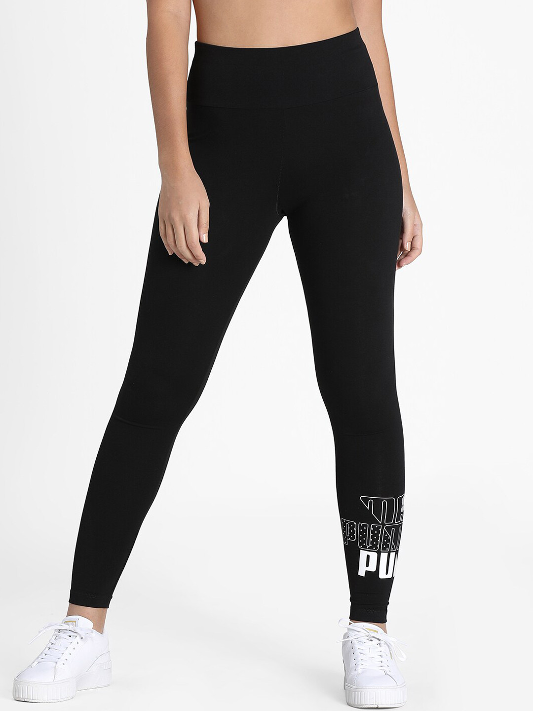 

Puma Women Black & White Printed Leggings