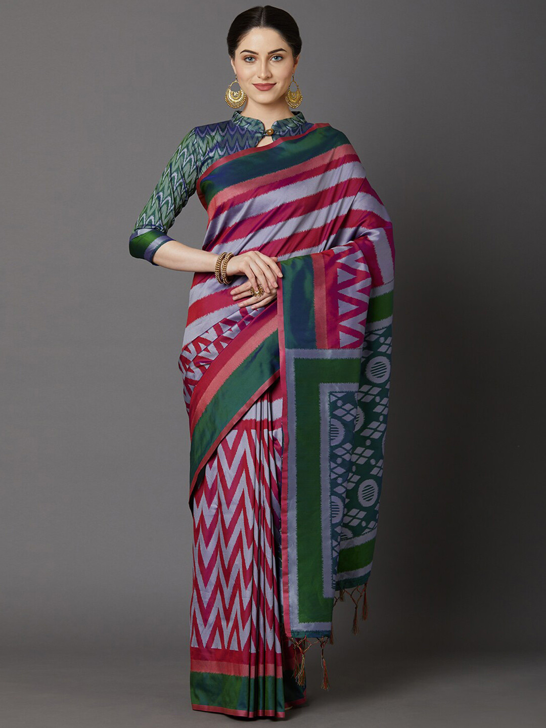 

Mitera Purple & Green Silk Cotton Saree