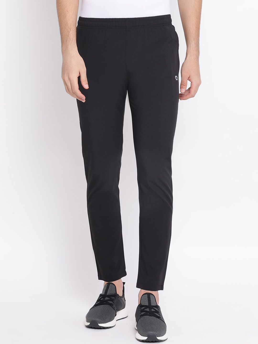 

Spolei Men Black Solid Slim-Fit Track Pants