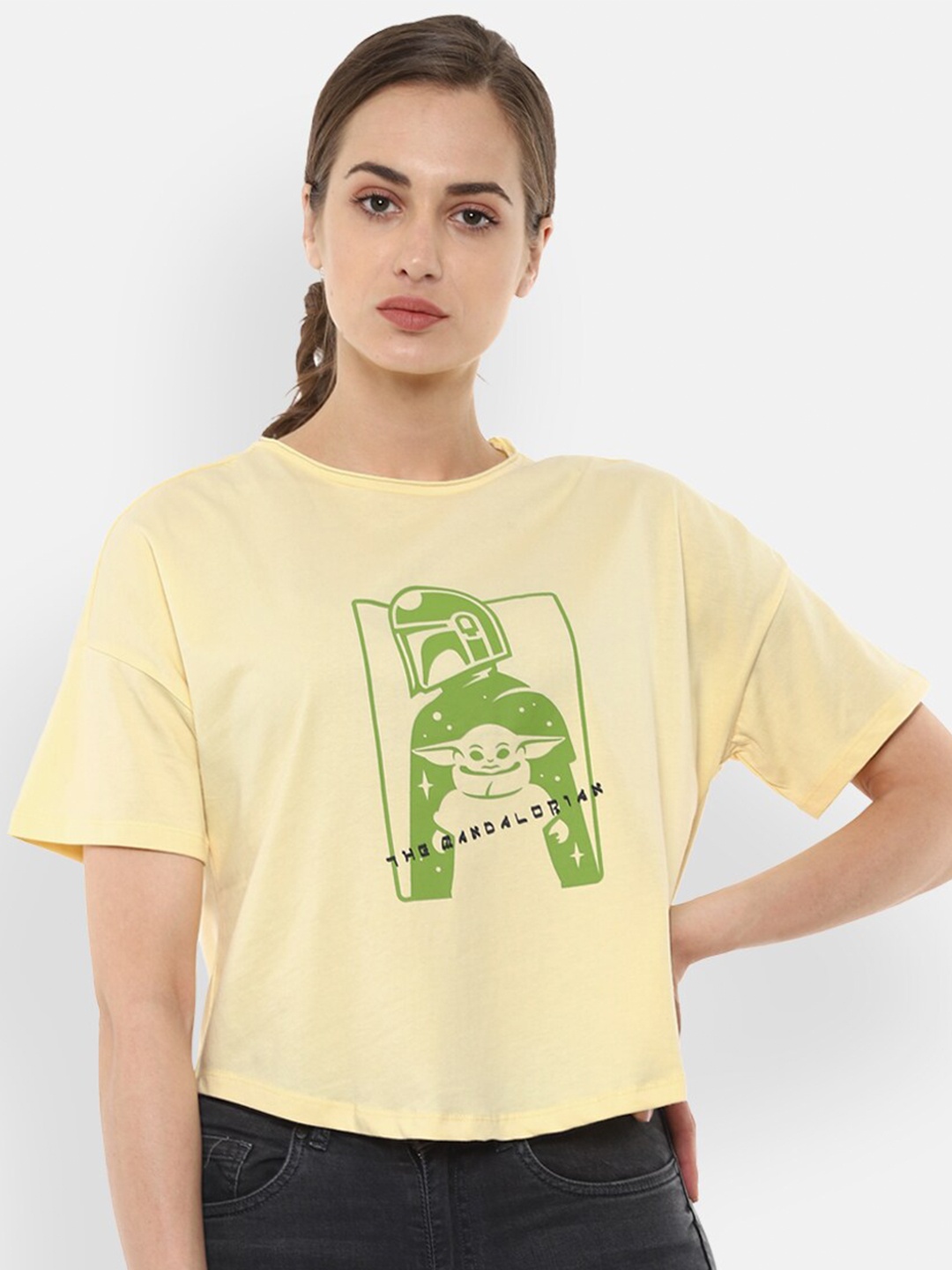 

Van Heusen Woman Yellow Graphic Printed Regular Top