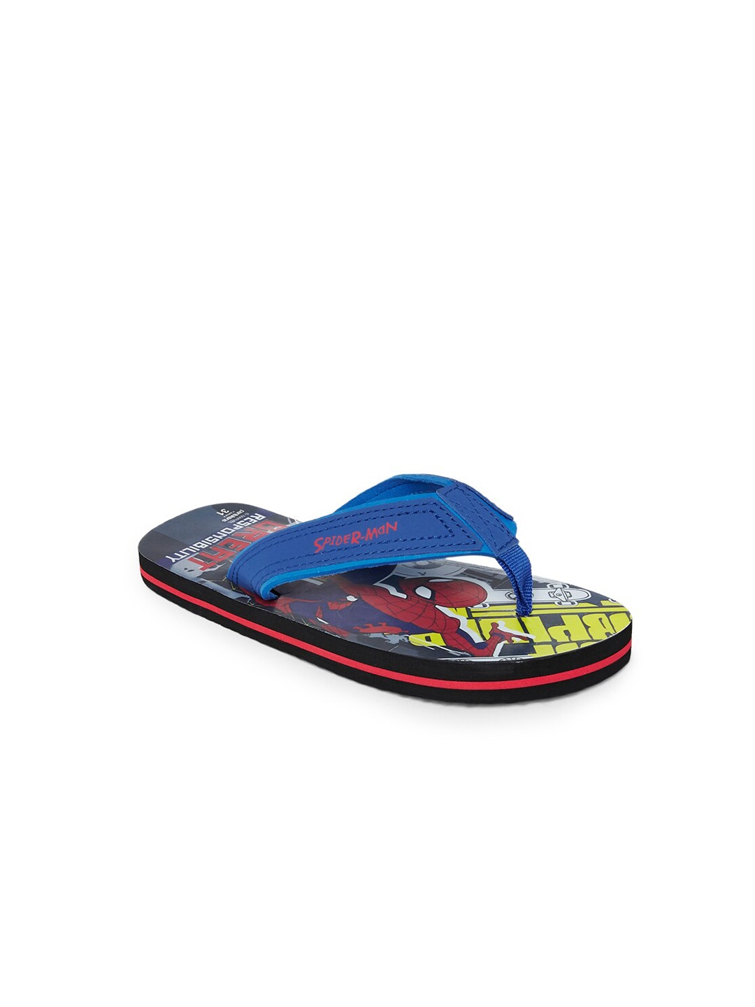 

Pantaloons Junior Boys Blue & Yellow Striped Thong Flip-Flops