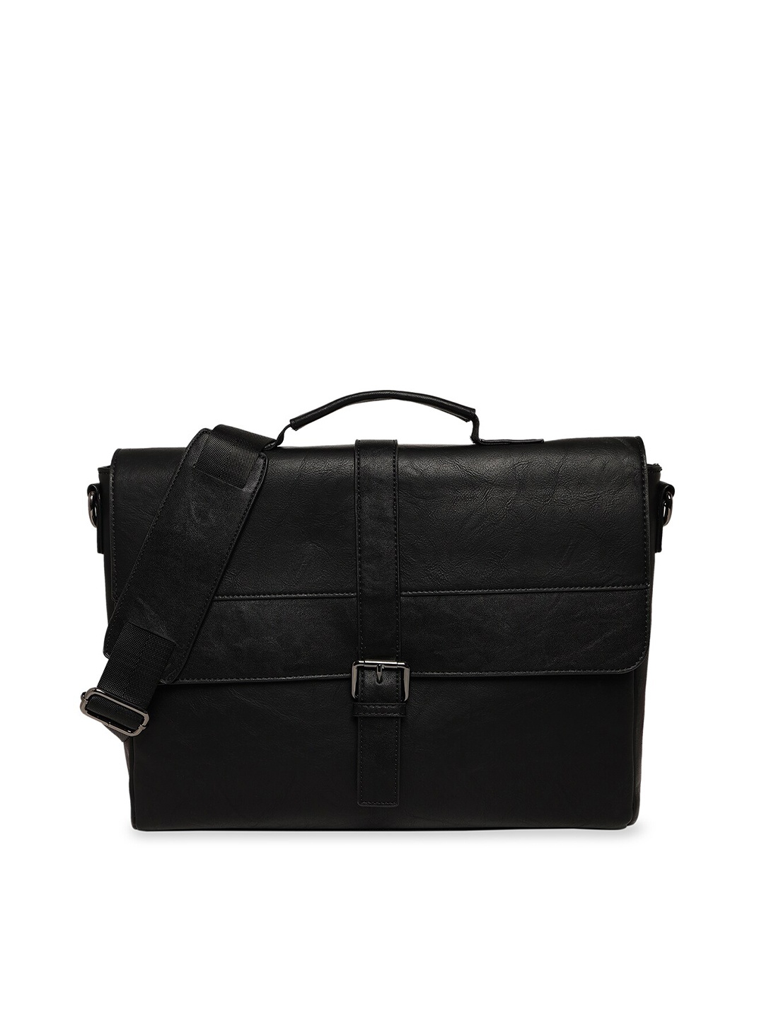 

ALDO Men Black Textured Messenger Bag