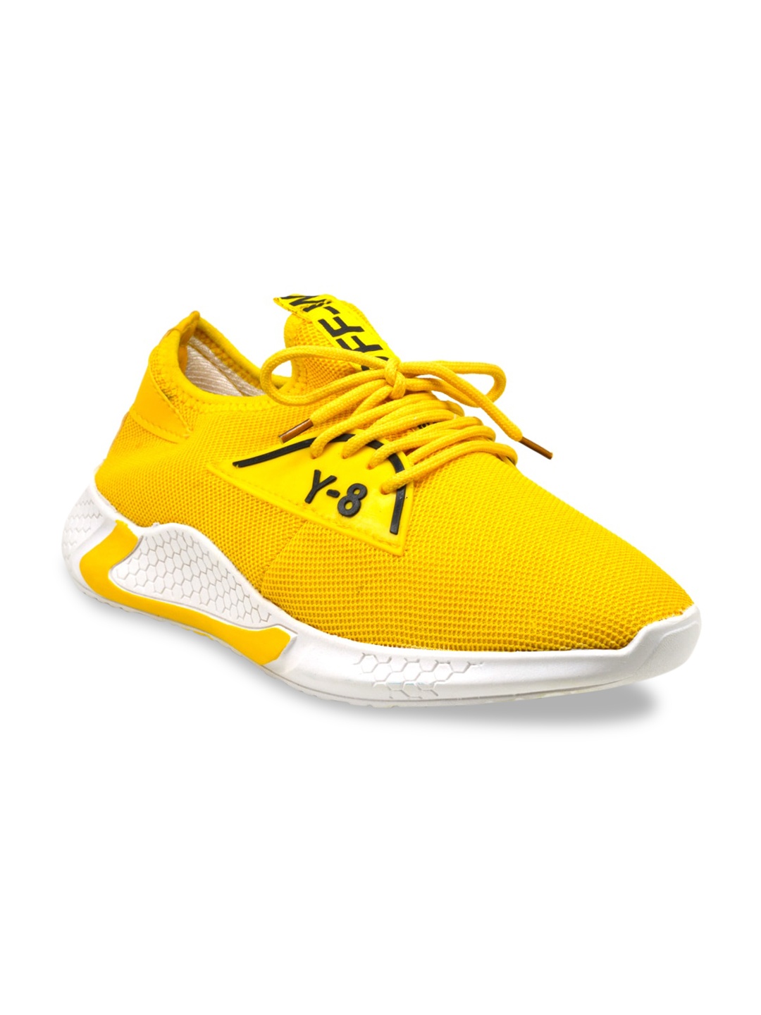 

Fashion Victim Men Yellow Woven Design Sneakers