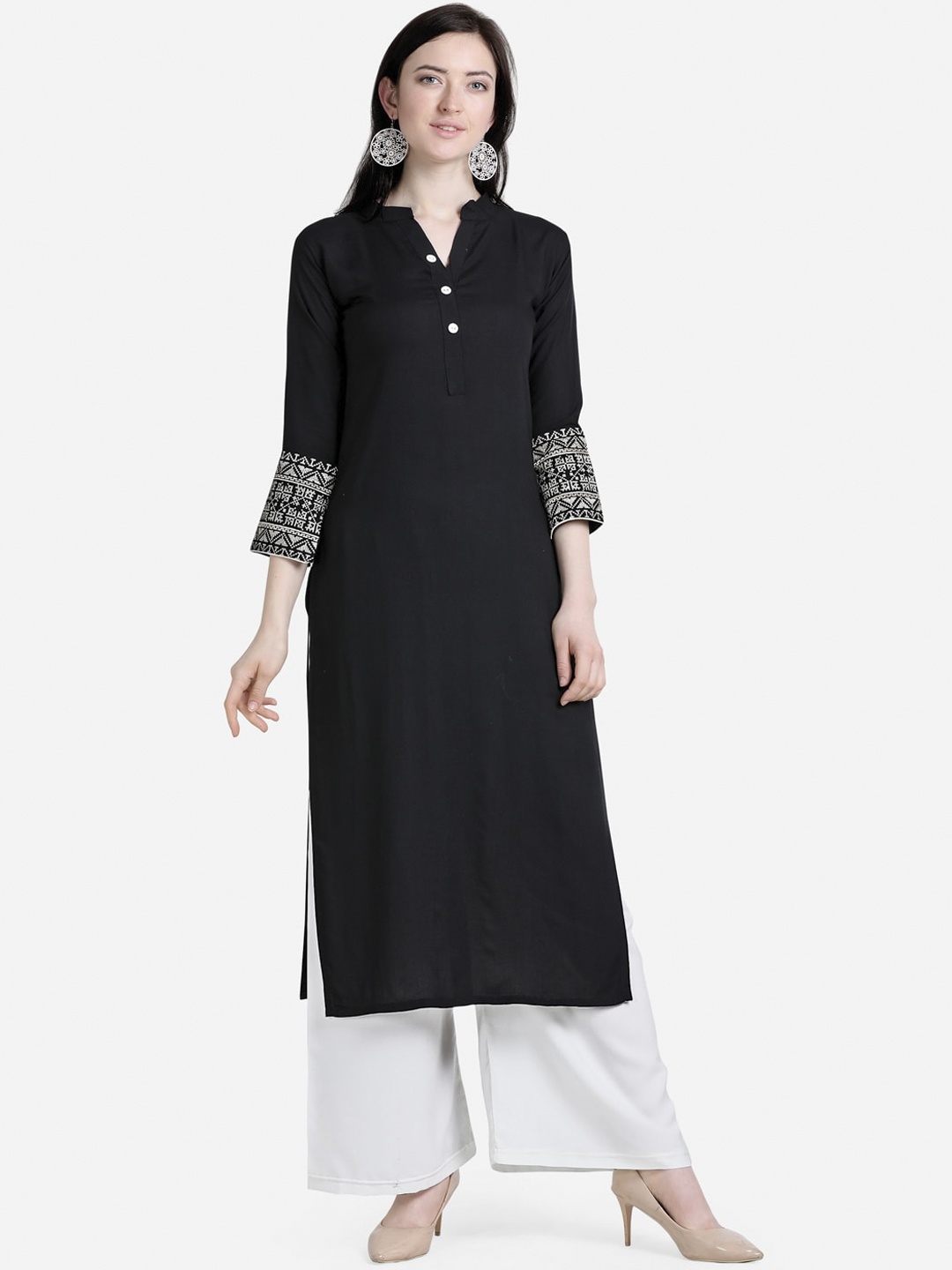 

SAADHVI Women Black Kurta with Palazzos