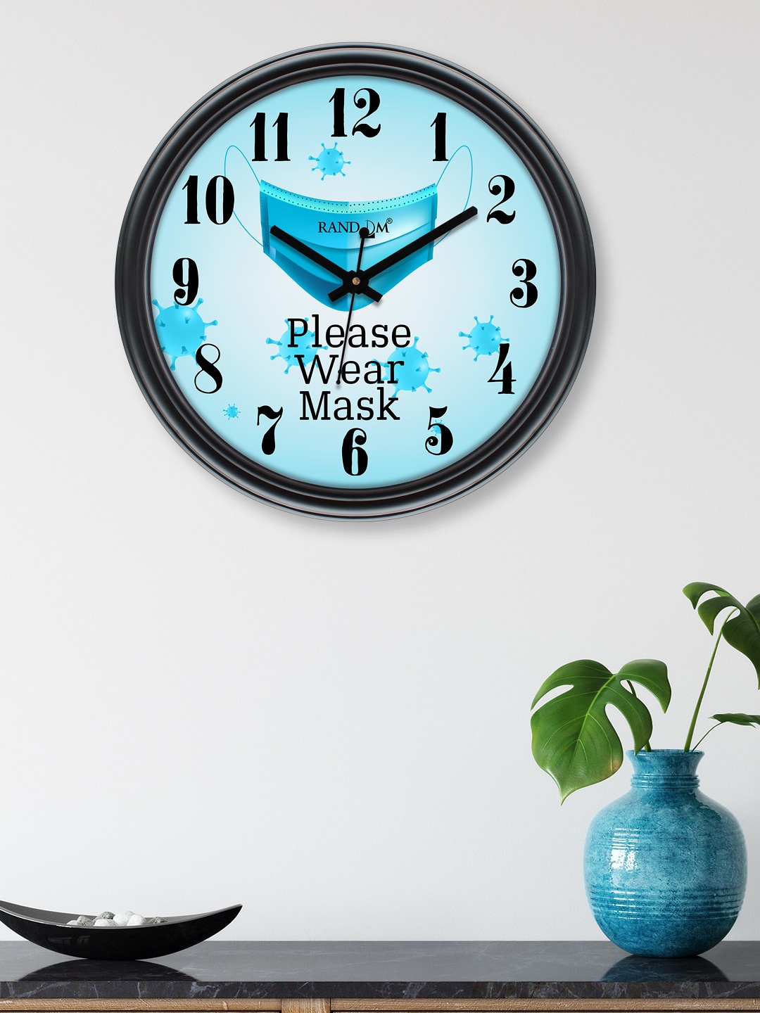 

RANDOM Black & Blue Printed 30 cm Contemporary Wall Clock