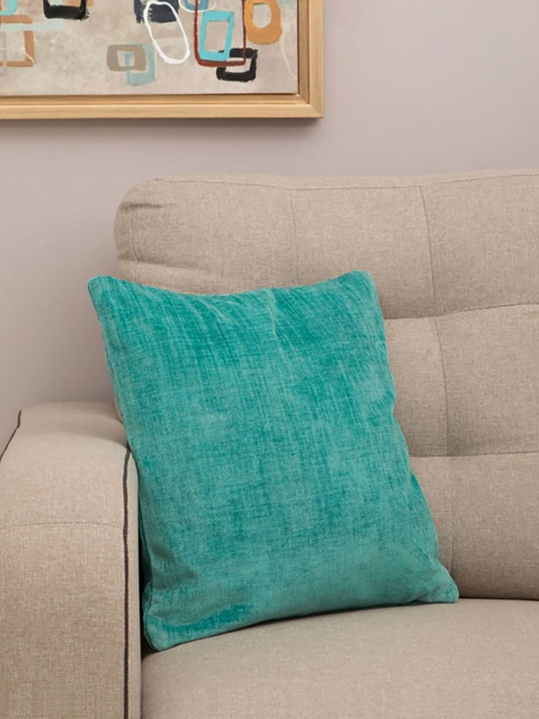 

Home Centre Blue Textured Ebony Chenille Filled Square Floor Cushion