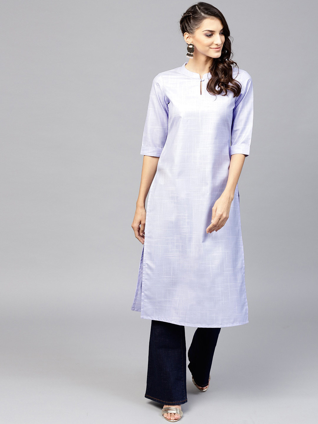 

Libas Women Purple Printed Kurta