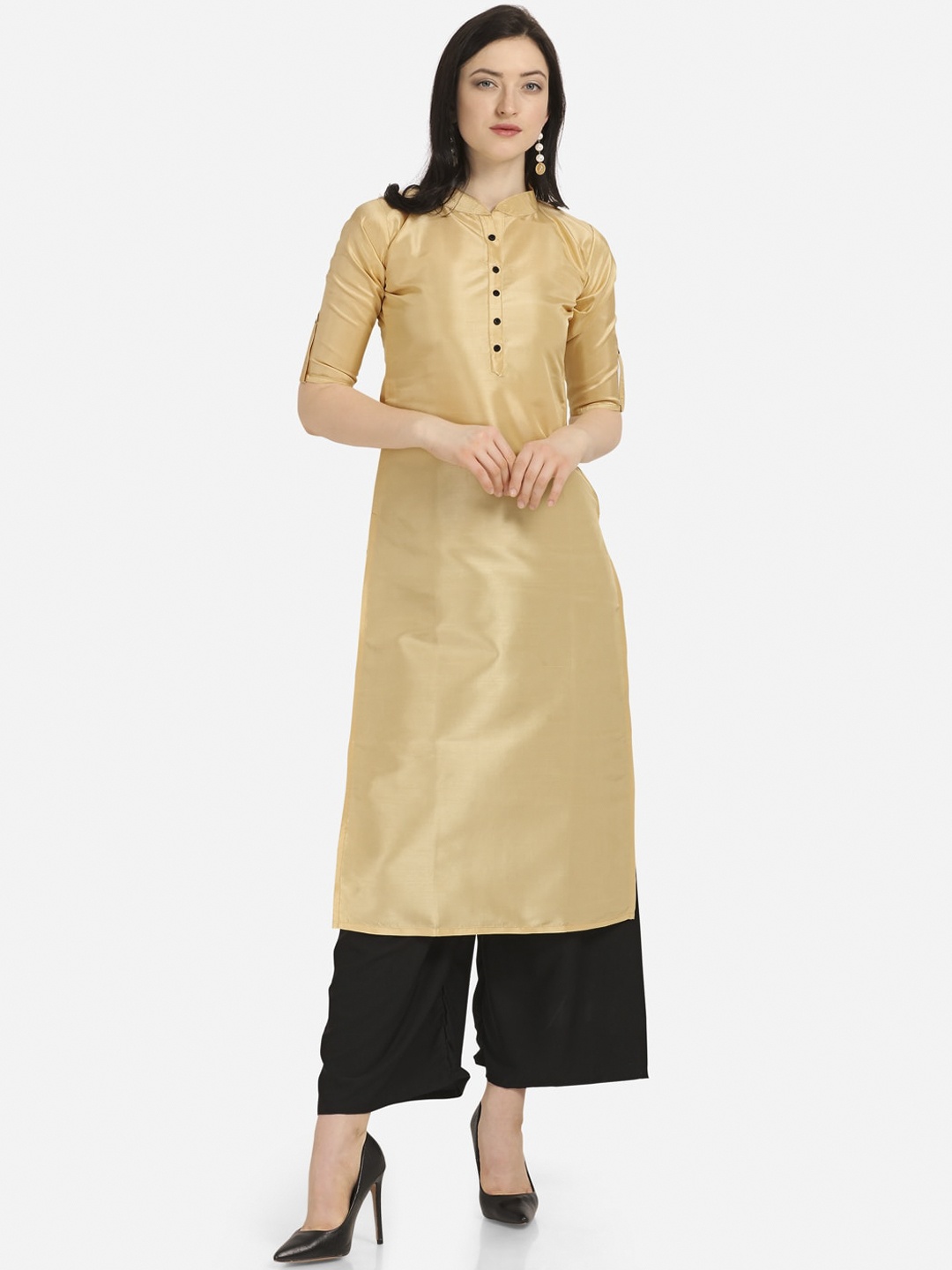

SAADHVI Women Gold Kurta with Palazzos