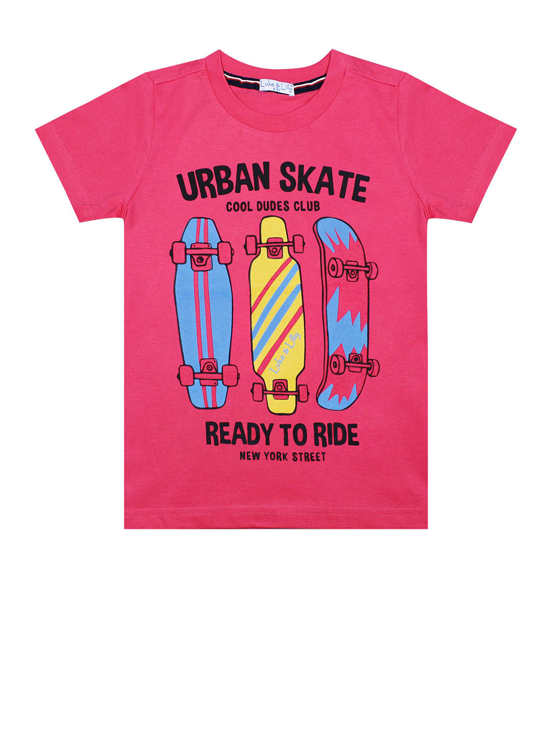 

Luke & Lilly Boys Pink Printed Cotton T-shirt