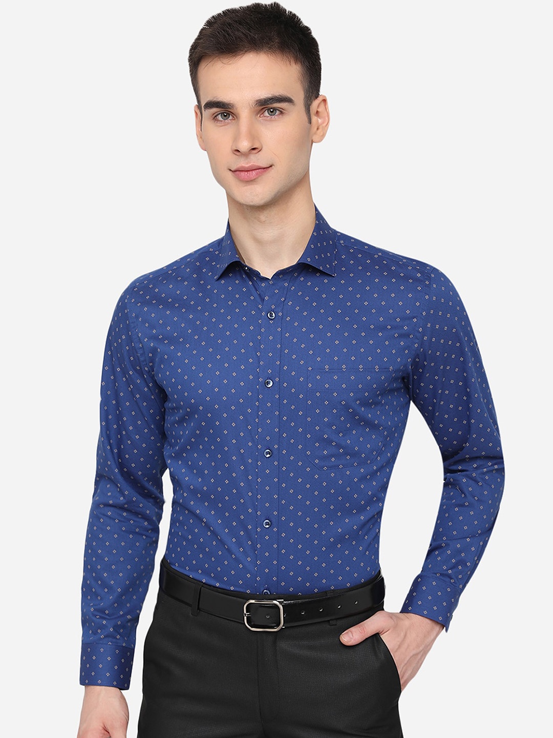 

Greenfibre Men Blue Slim Fit Printed Casual Shirt
