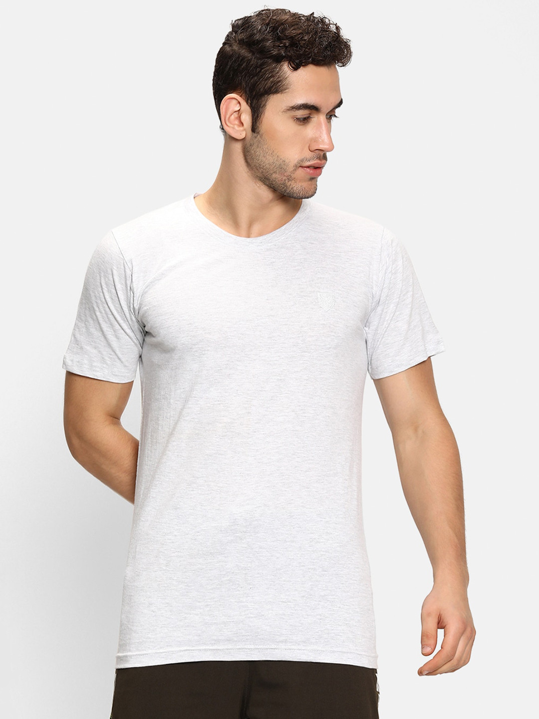 

V2 Value & Variety Men Grey Melange T-shirt
