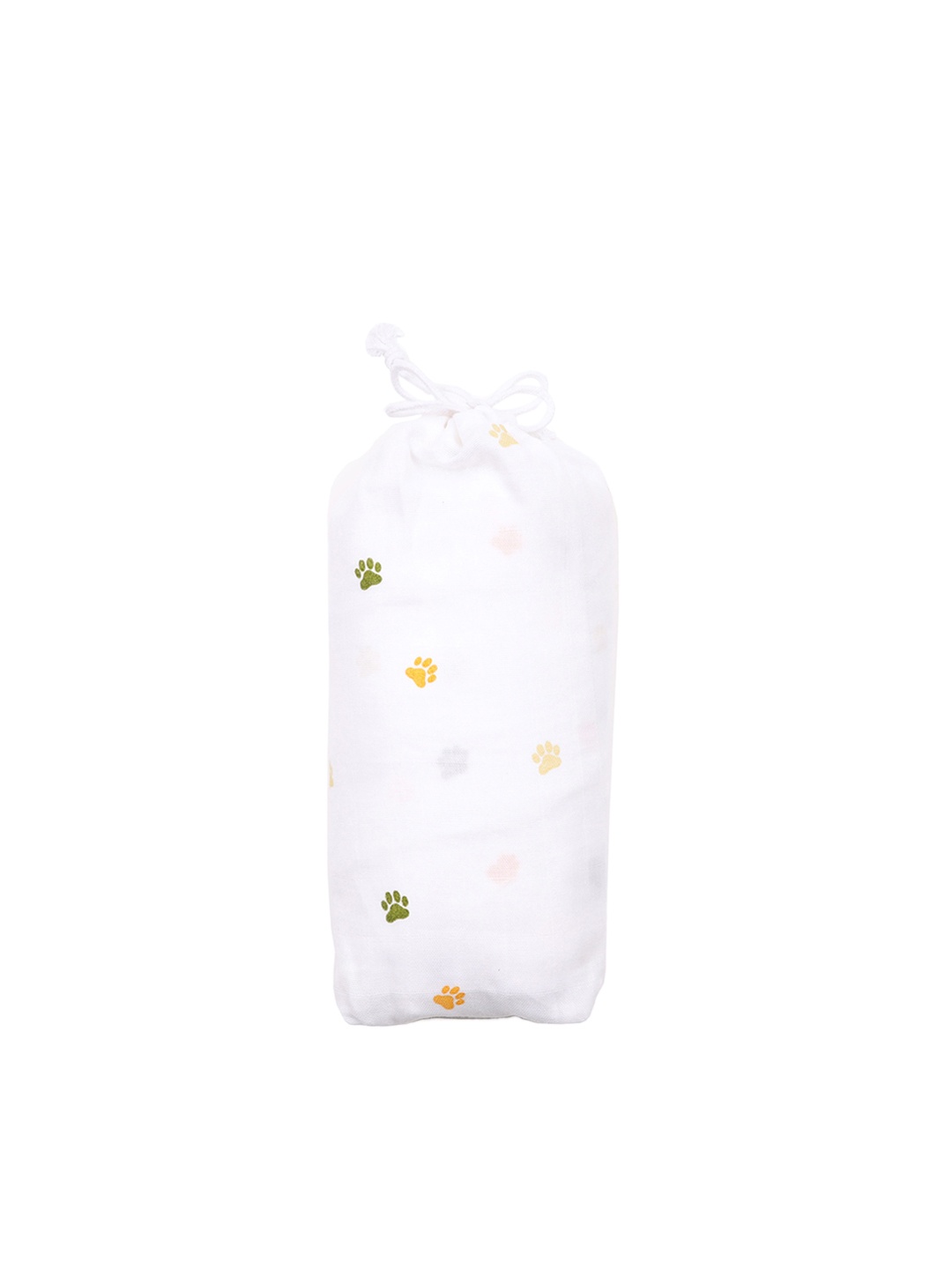 

KICKS & CRAWL Infants White & Yellow Printed Pure Organic Cotton Crib Sheet
