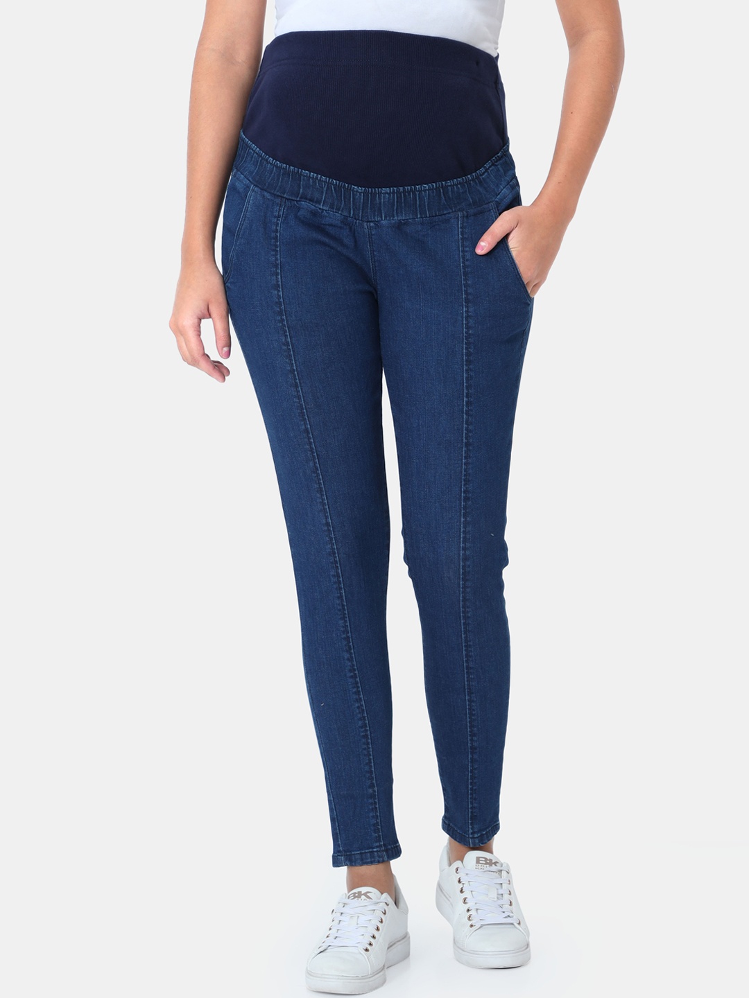 

The Mom Store Women Blue High-Rise Maternity Jeans