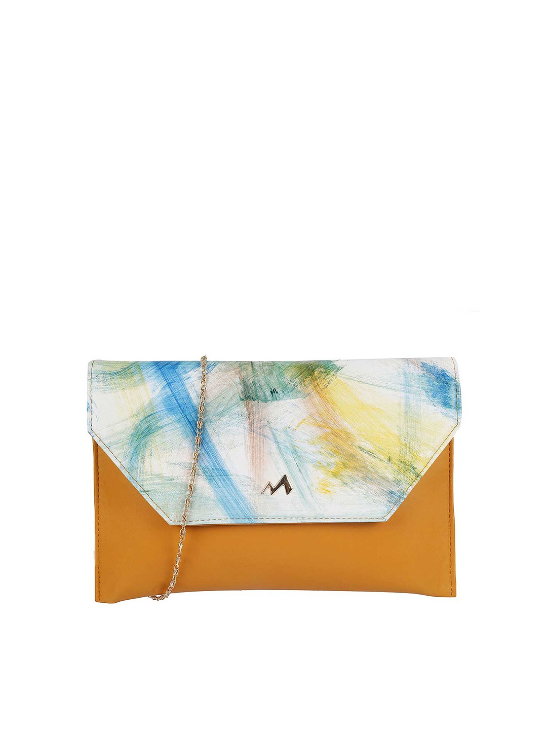 

Metro Yellow & White Printed Purse Clutch