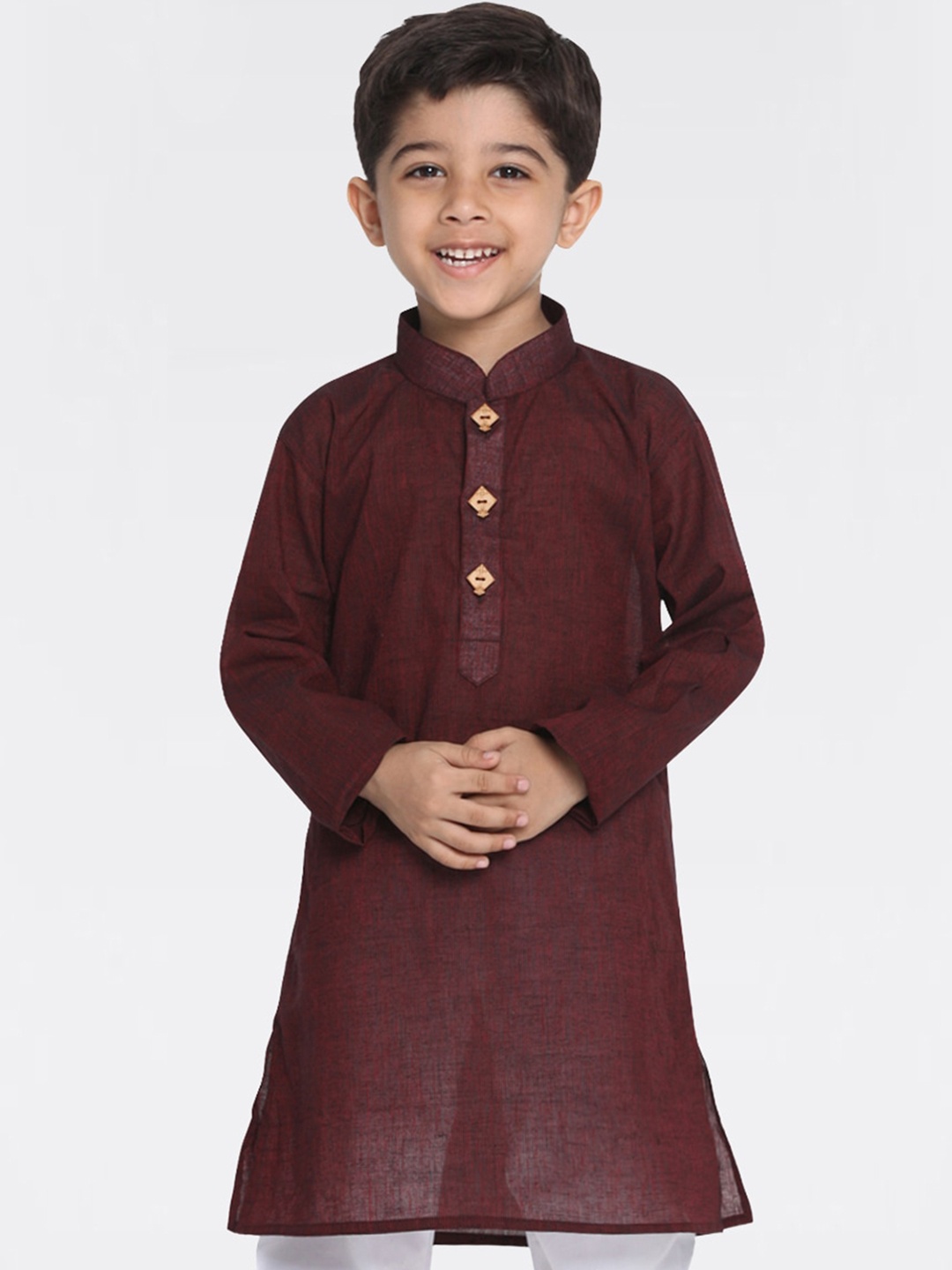 

VASTRAMAY Boys Cotton Handloom Regular Kurta, Maroon