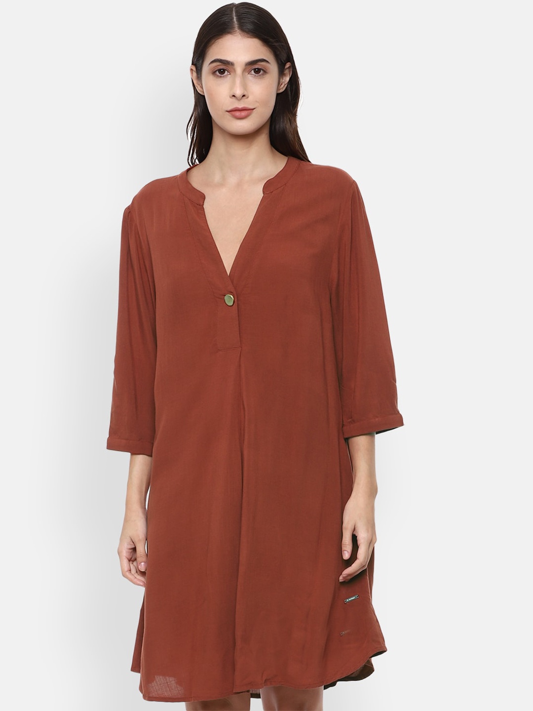 Van Heusen Woman Brown A-Line Dress