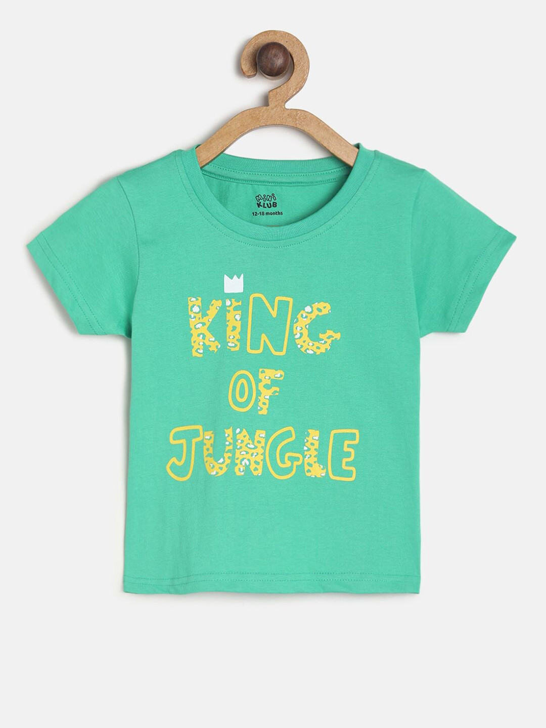 

MINI KLUB Boys Green & Yellow Typography Printed T-shirt