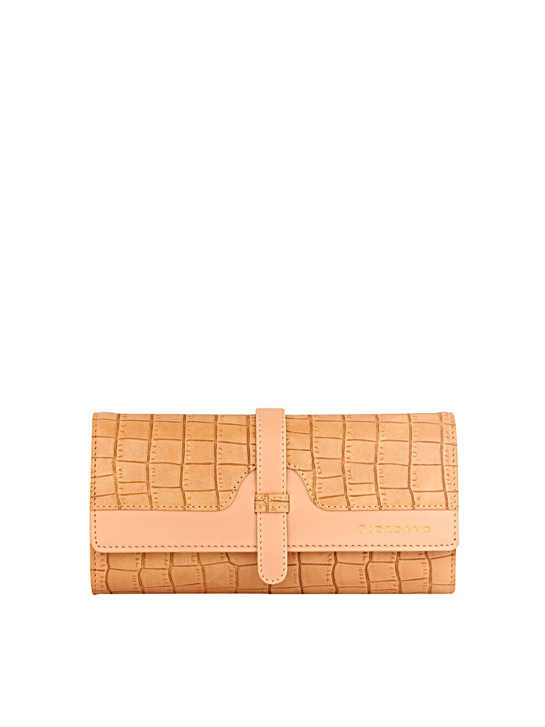 

GIORDANO Women Beige Textured PU Three Fold Wallet