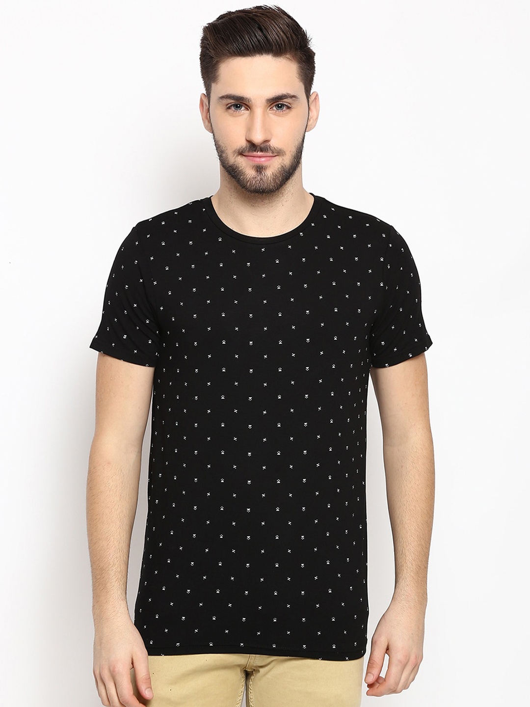 

V2 Value & Variety Men Black Printed T-shirt