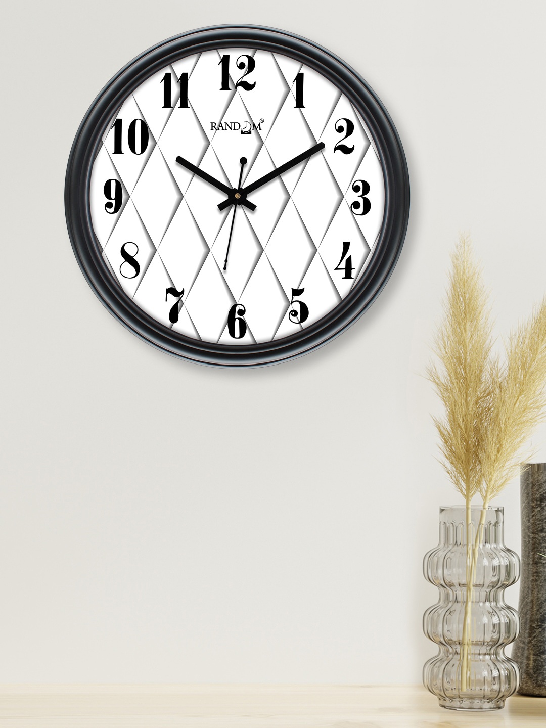 

RANDOM White & Black Printed Contemporary Wall Clock