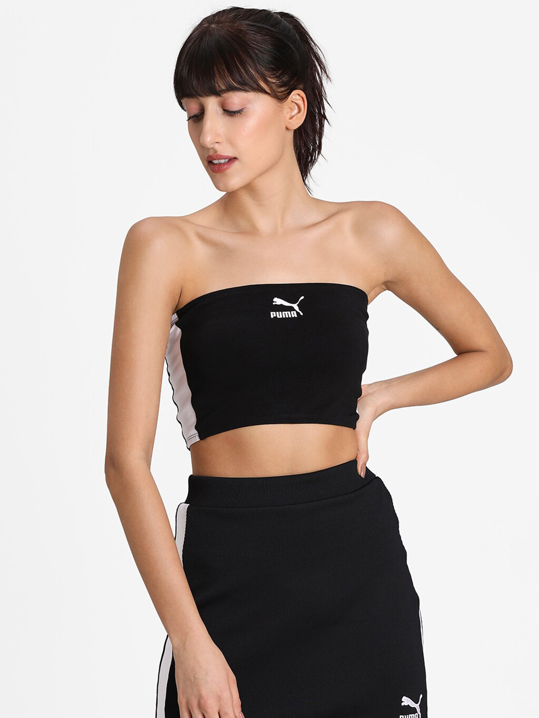 

Puma Black Off-Shoulder Tube Crop Top