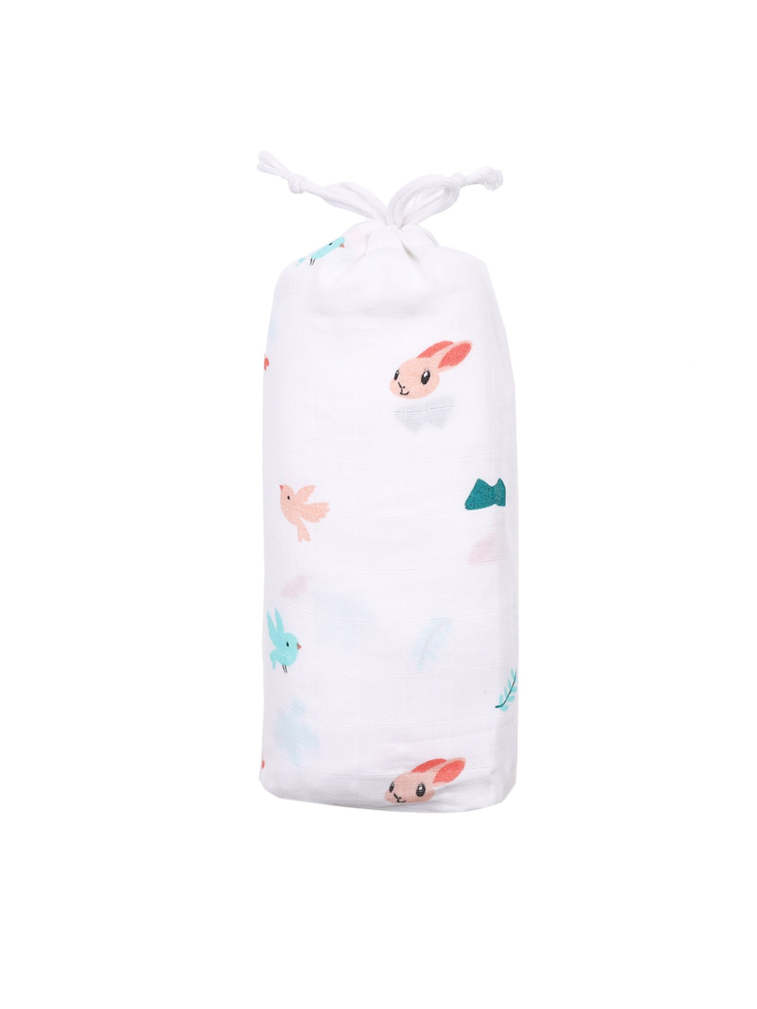 

KICKS & CRAWL Kids White & Blue Printed Organic Cotton Crib Sheet
