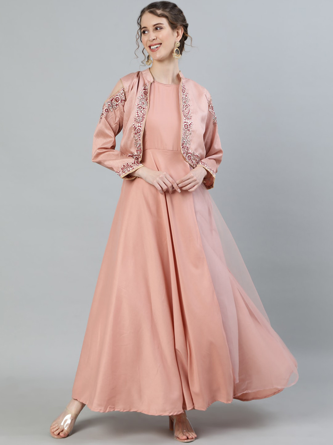 

Ishin Women Mauve Embellished Anarkali Kurta