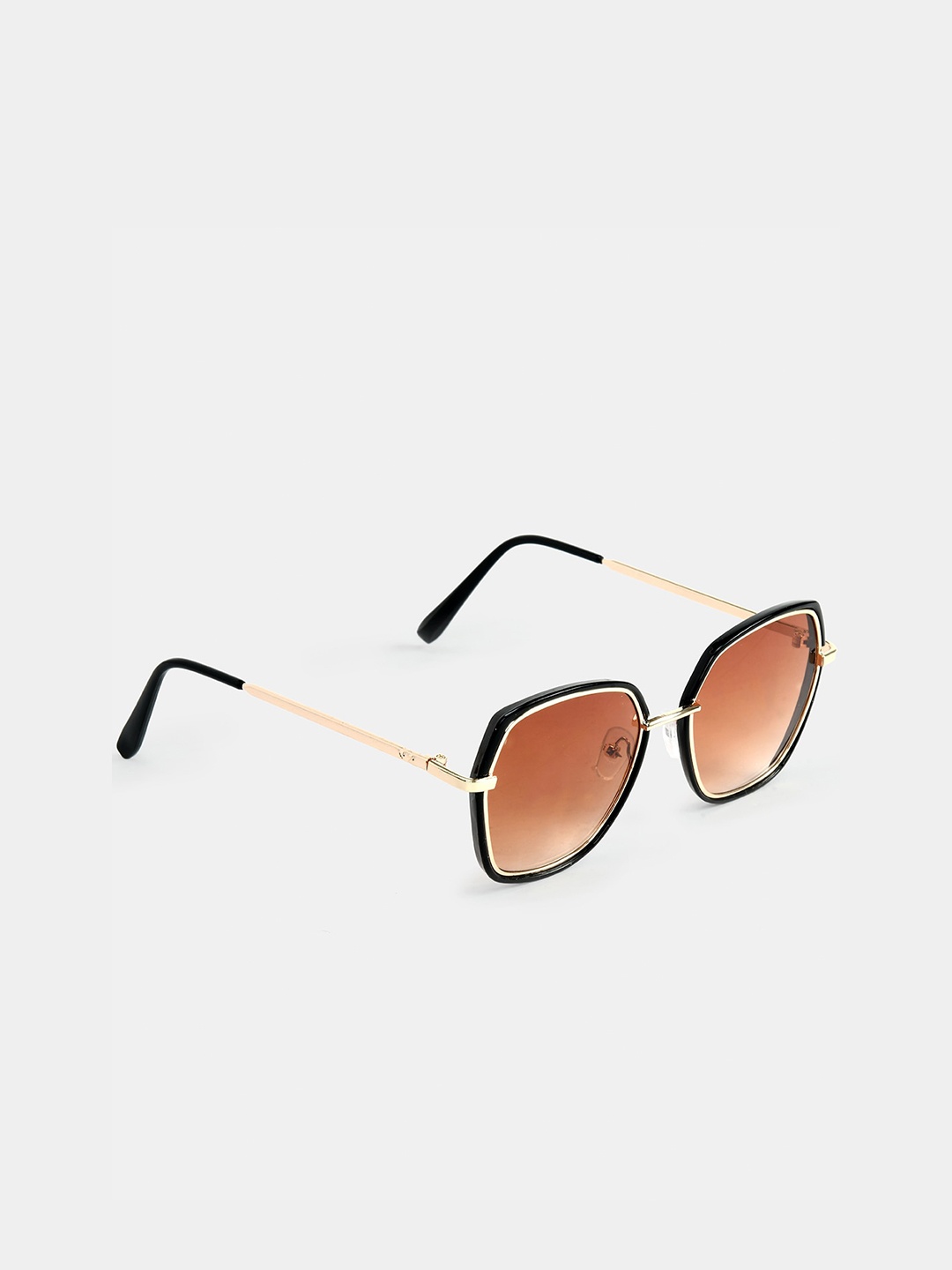 

DukieKooky Unisex Kids Brown Lens & Black Square Sunglasses 900315