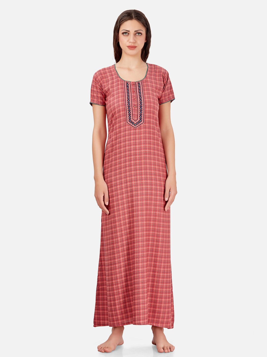 

Sand Dune Printed Alpine A-line Nightrdress, Peach