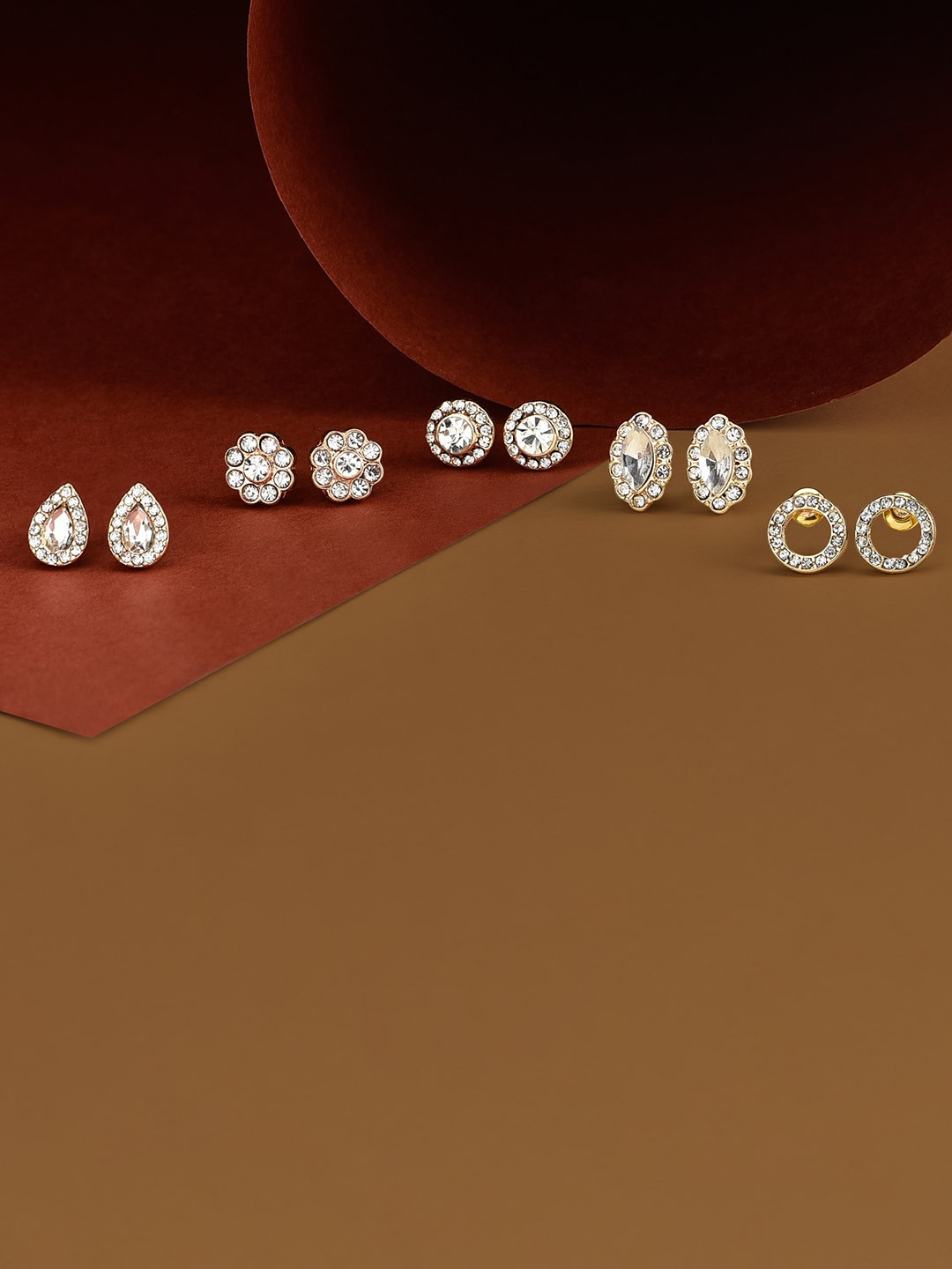 

Accessorize Pack of 5 Gold Plated Studs Earrings