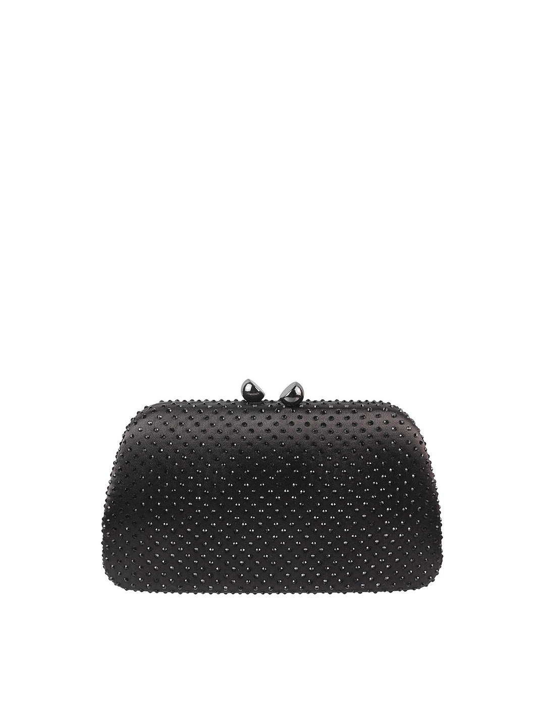 

Mochi Black Embellished Box Clutch