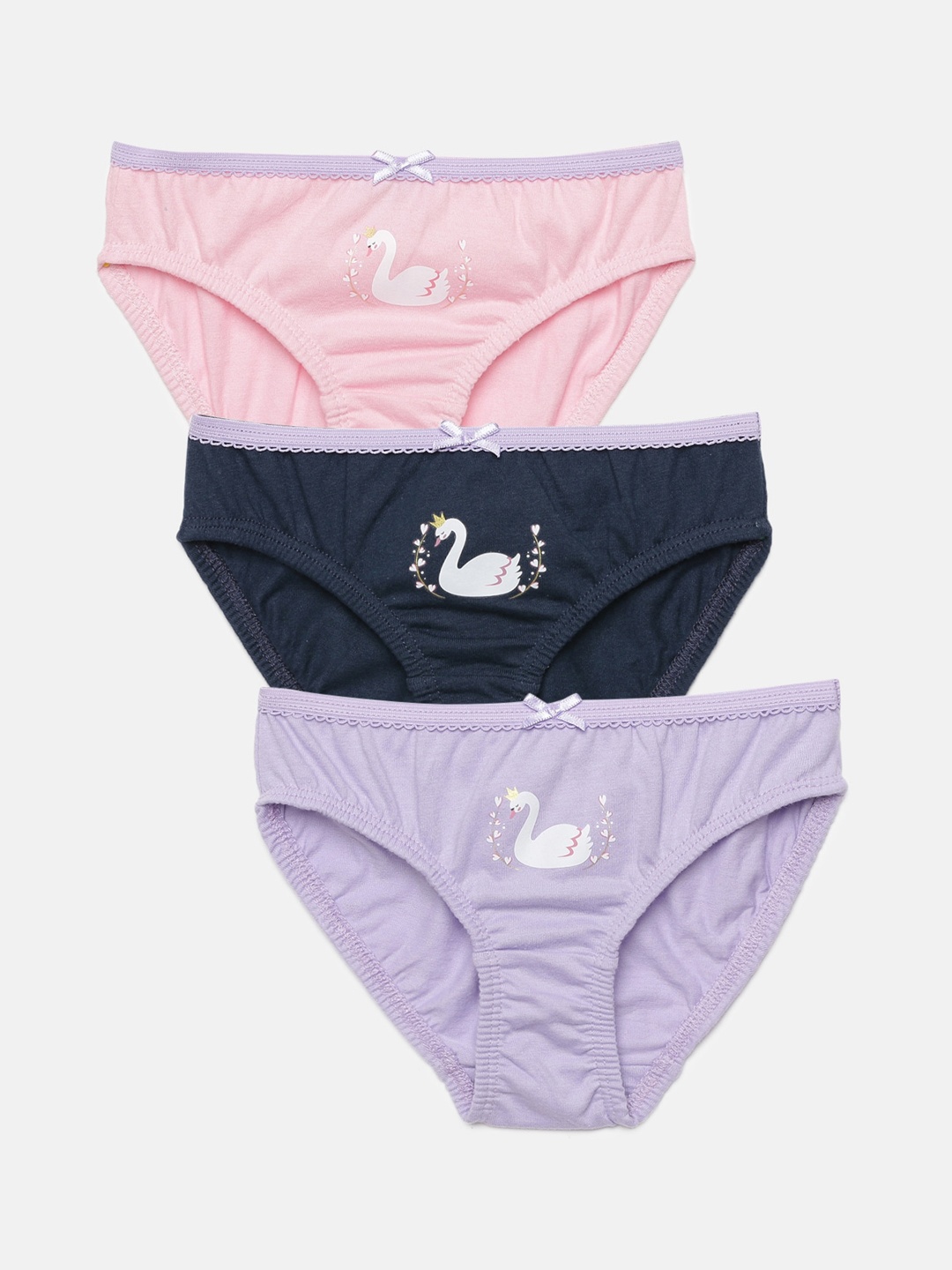 

mackly Girls Pack Of 3 Assorted Basic Cotton Briefs MB-22-2-4YRS