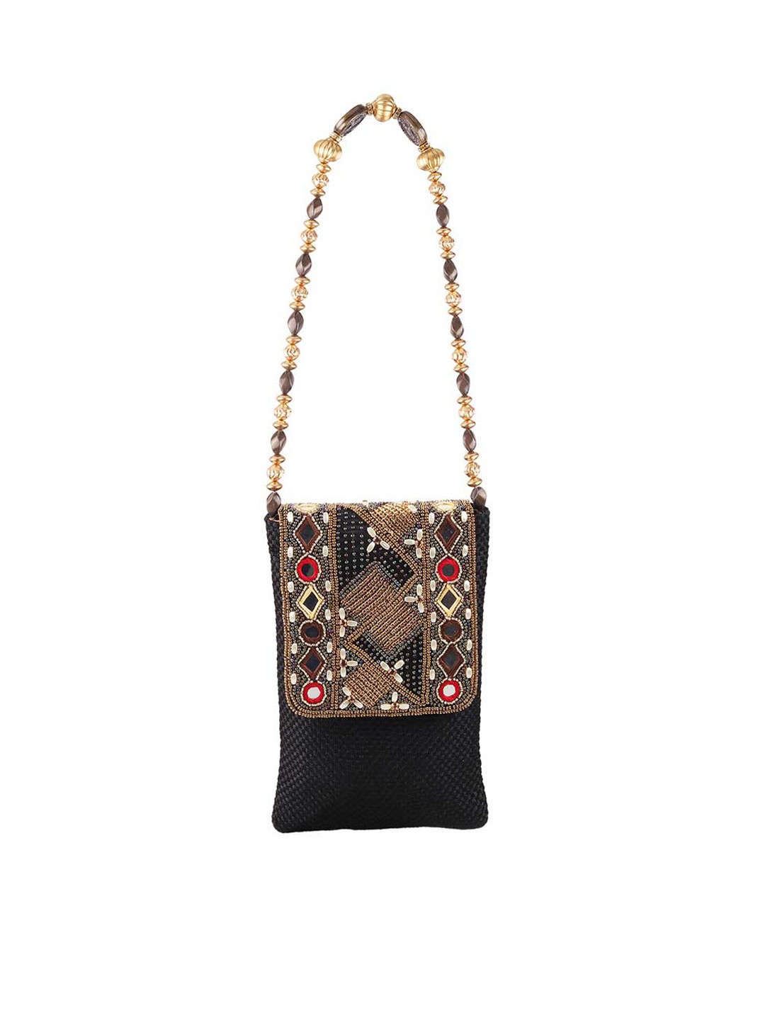 

Metro Black & Red Embellished Purse Clutch