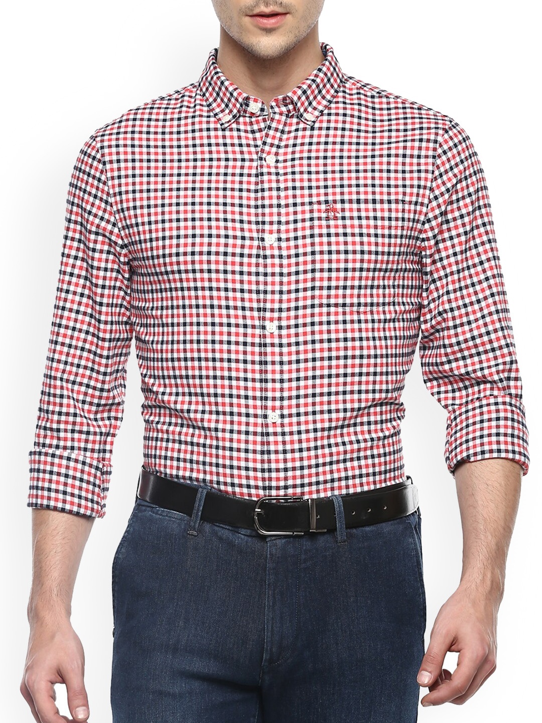 

Original Penguin Men Red Checked Casual Shirt