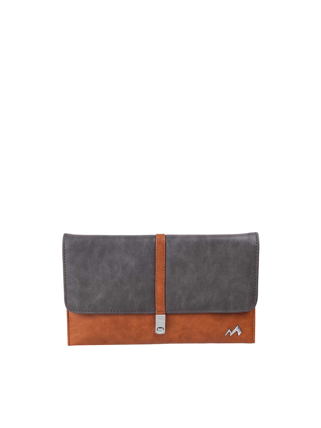 

Metro Grey & Tan Brown Colourblocked Purse Clutch