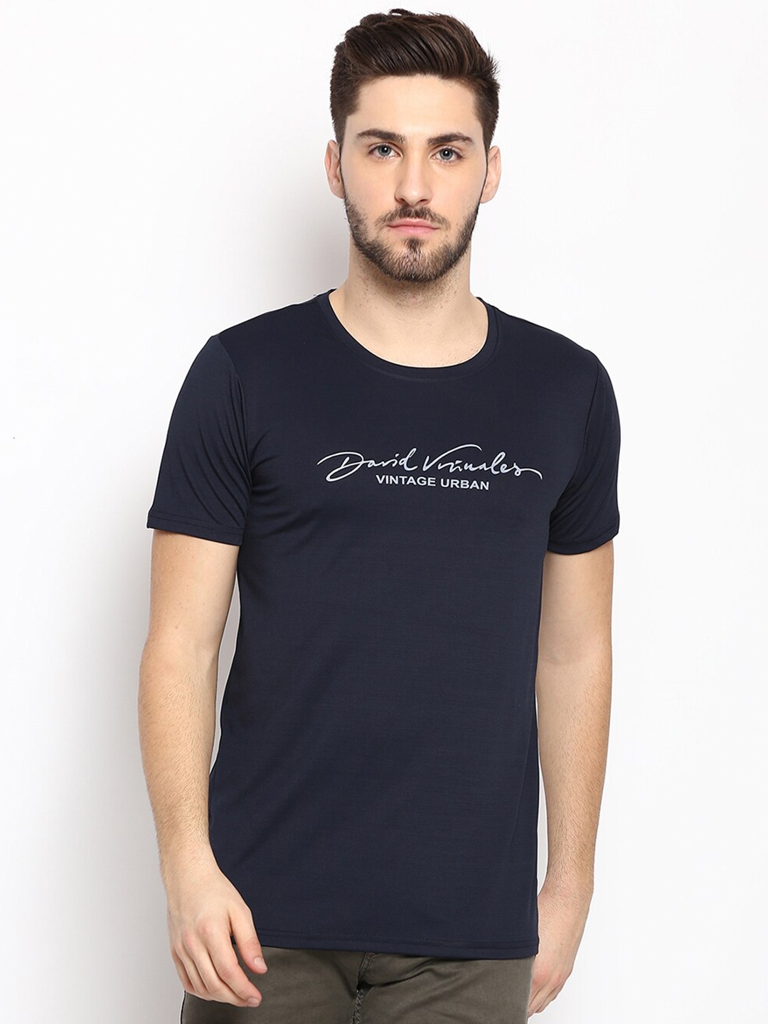 

V2 Value & Variety Men vy Blue Typography T-shirt, Navy blue