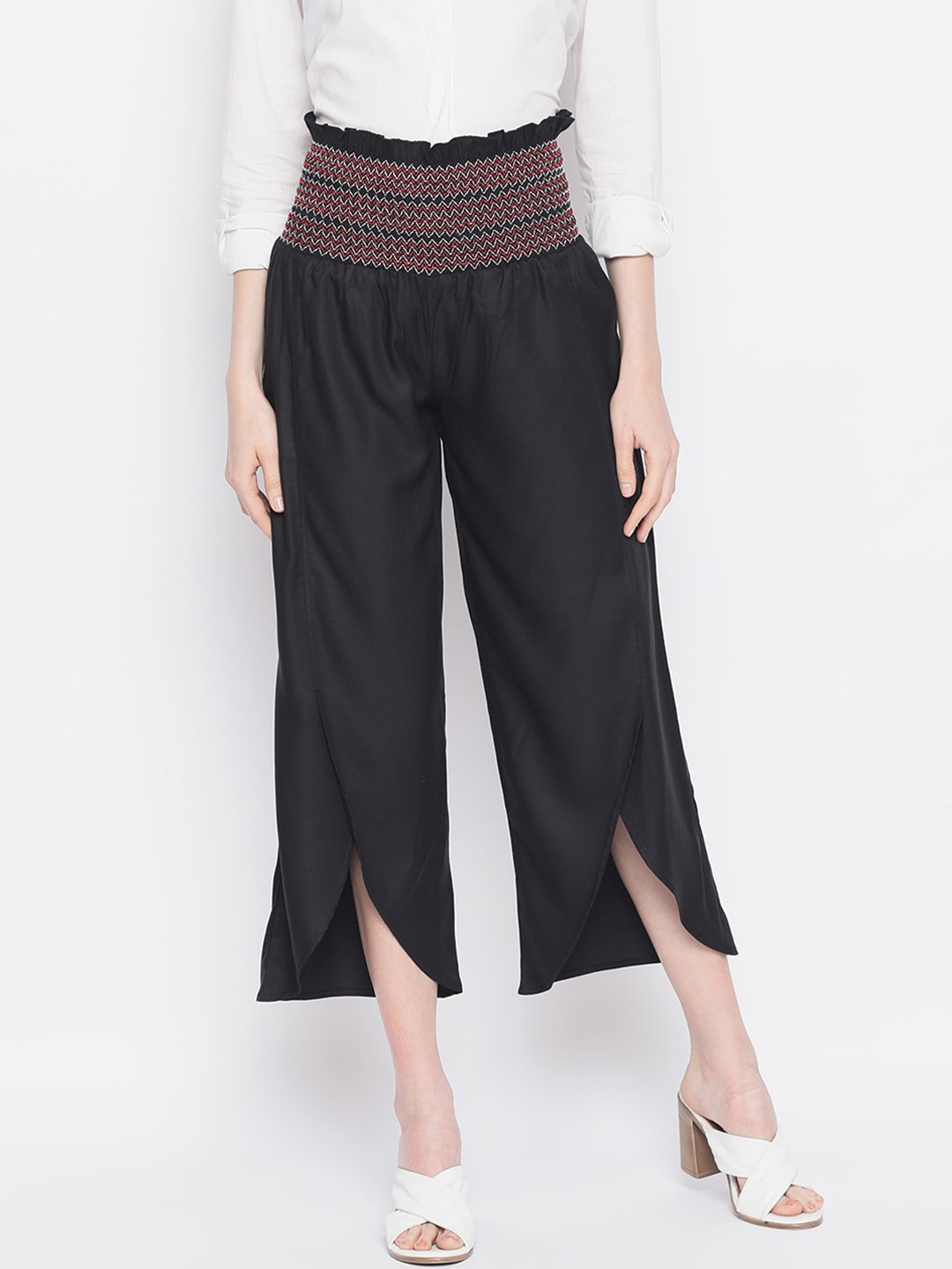 

AKIMIA Women Black Culottes Trousers