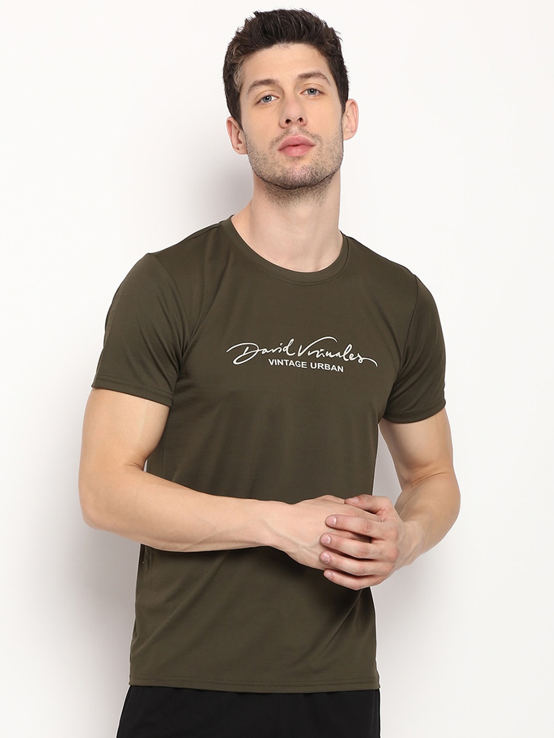 

V2 Value & Variety Men Green Typography Printed T-shirt