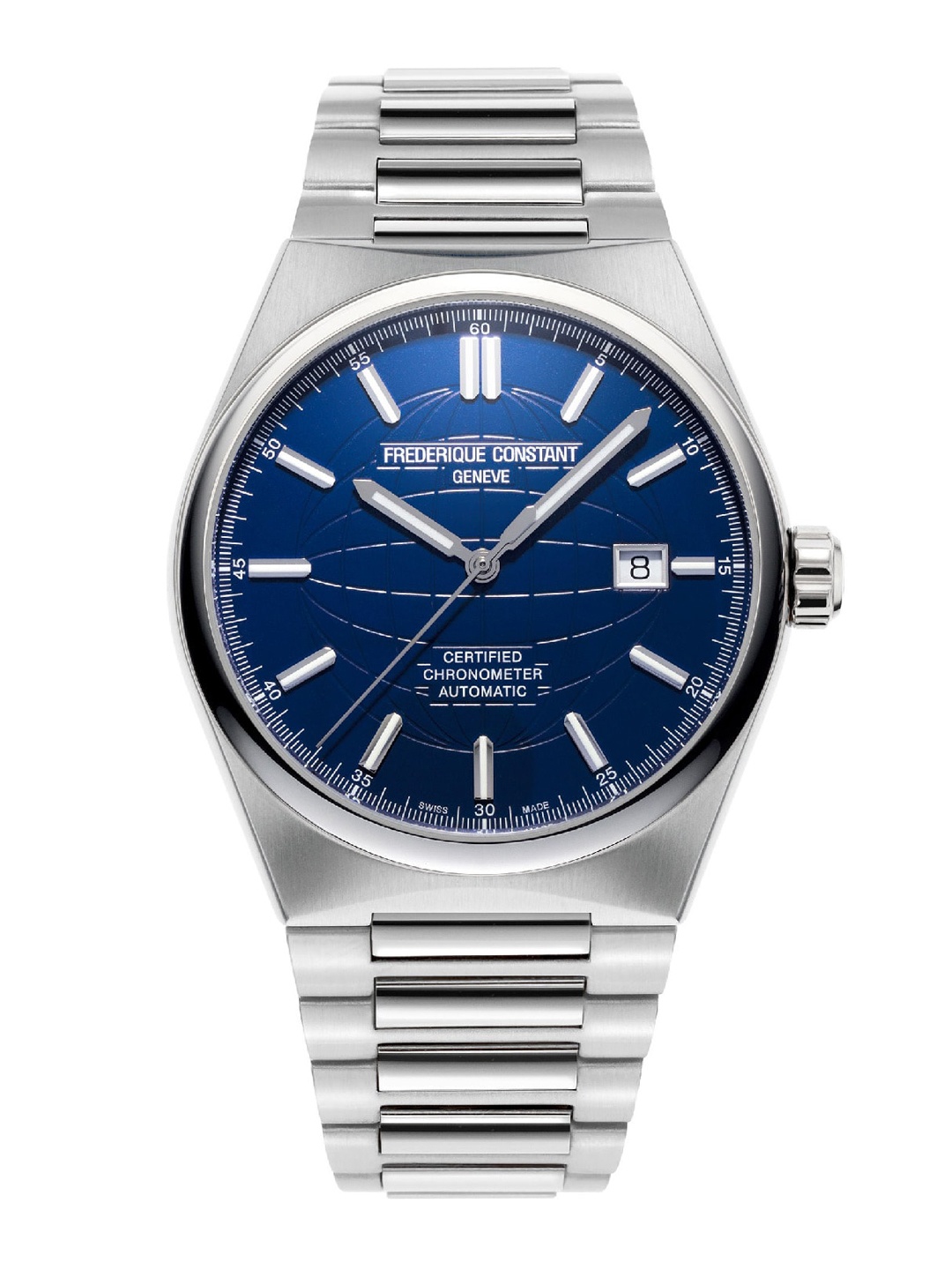 

Frederique Constant Men Blue Dial & Silver Toned Analogue Automatic Watch FC-303N4NH6B