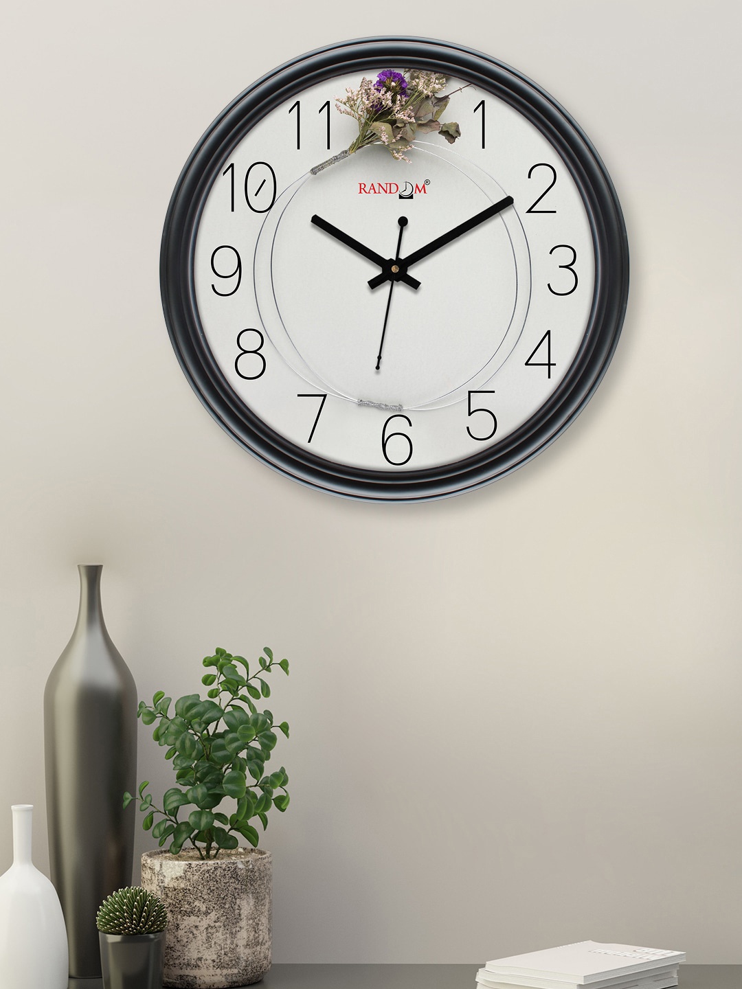 

RANDOM Off White & Black Printed Contemporary Wall Clock
