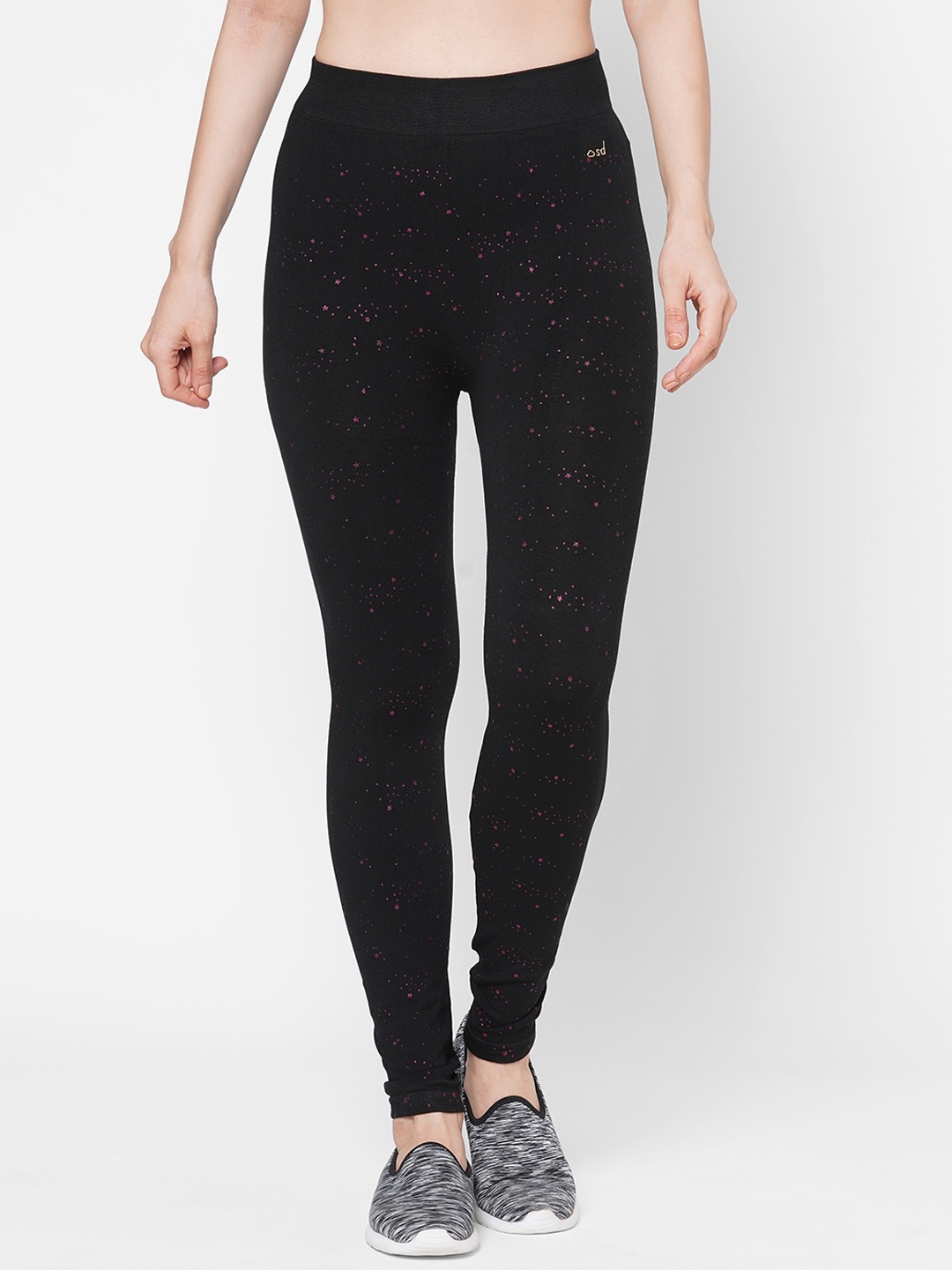 

Sweet Dreams Women Black & Pink Printed Tights