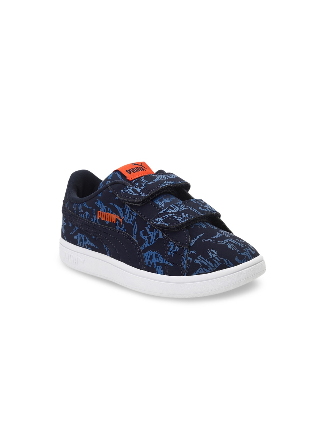 

Puma Unisex Kids Blue Printed Smash v2 Archeo V SoftFoam+ Synthetic Nubuck Sneakers