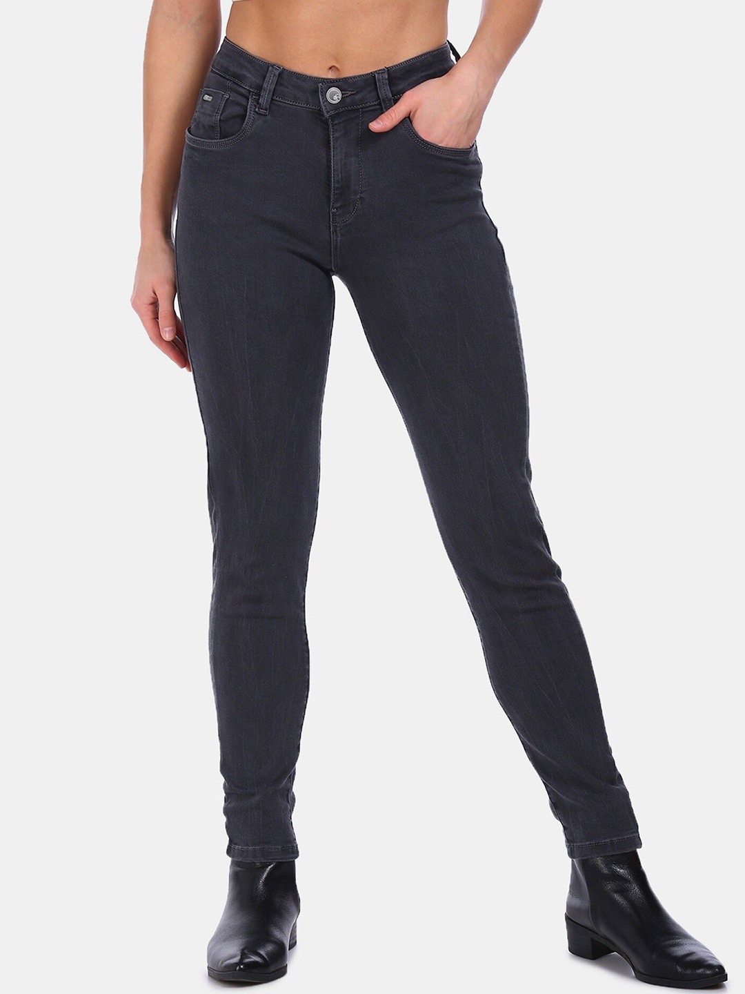 

Flying Machine Women Charcoal Slim Fit Jeans