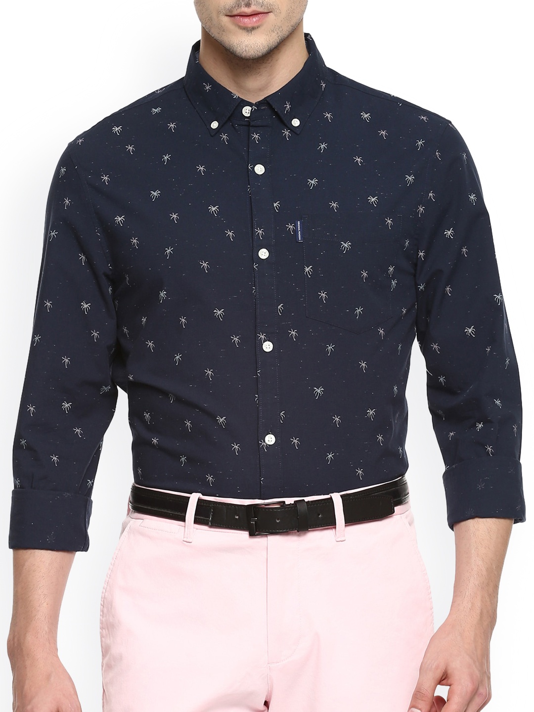 

Original Penguin Men Navy Blue Printed Casual Shirt