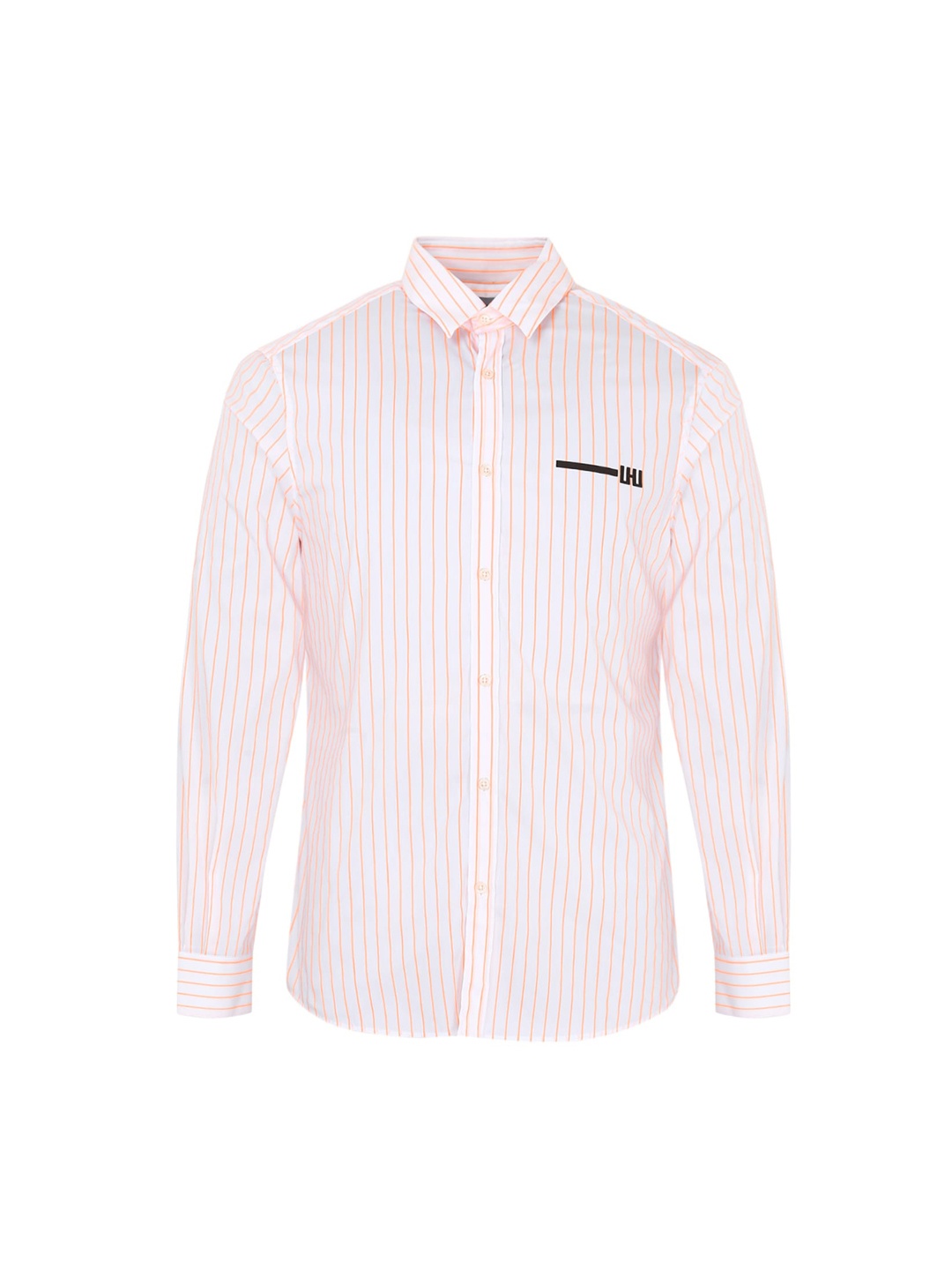 

LH URBAN Men White & Orange Striped Casual Shirt