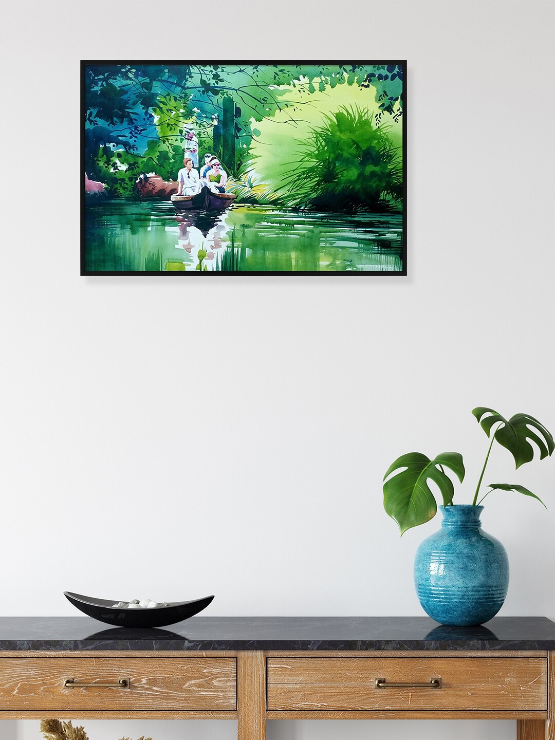 

nest ART Blue & Green Framed Abstract Painting Wall Art
