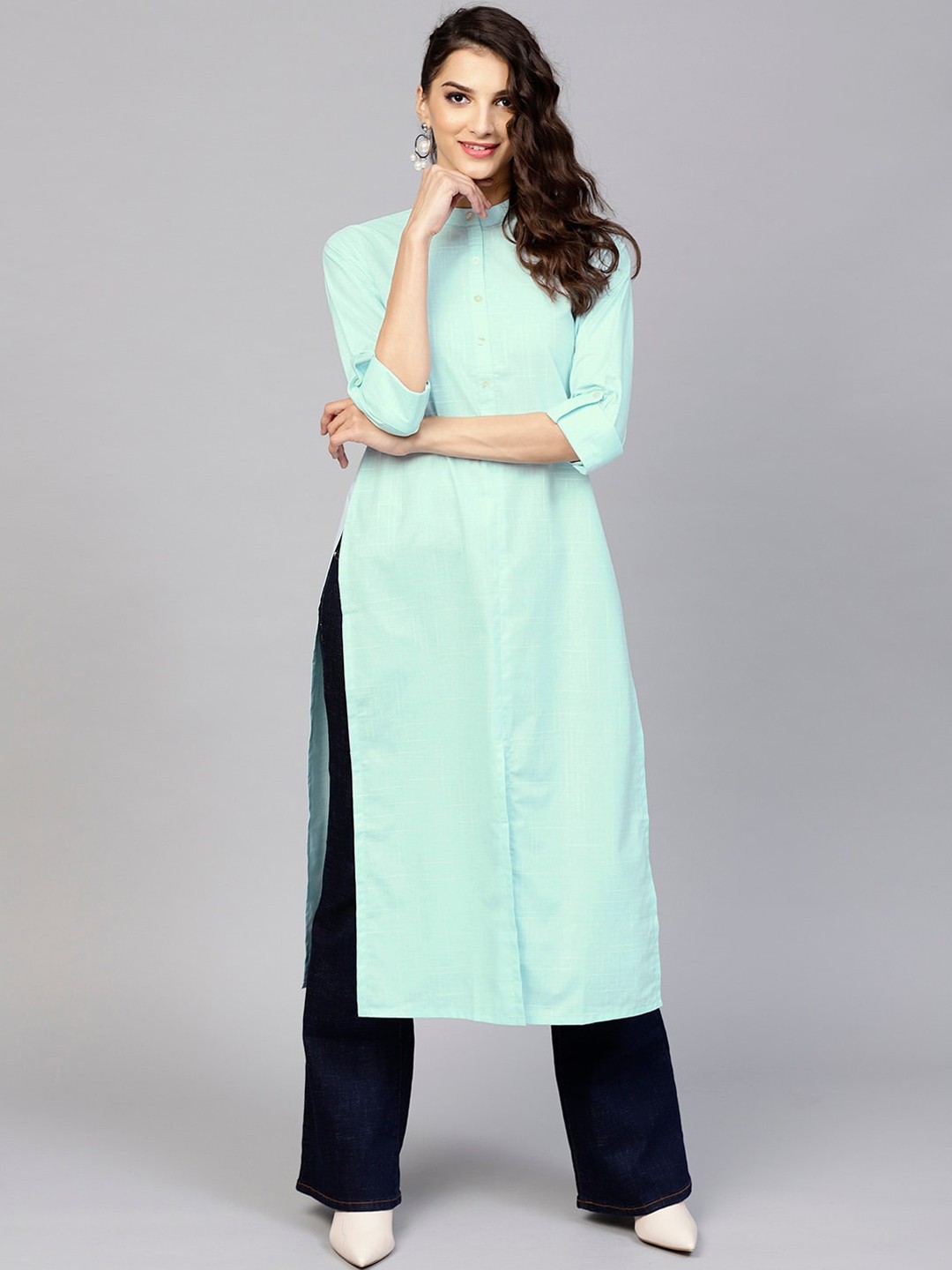 

Libas Women Turquoise Blue Kurta