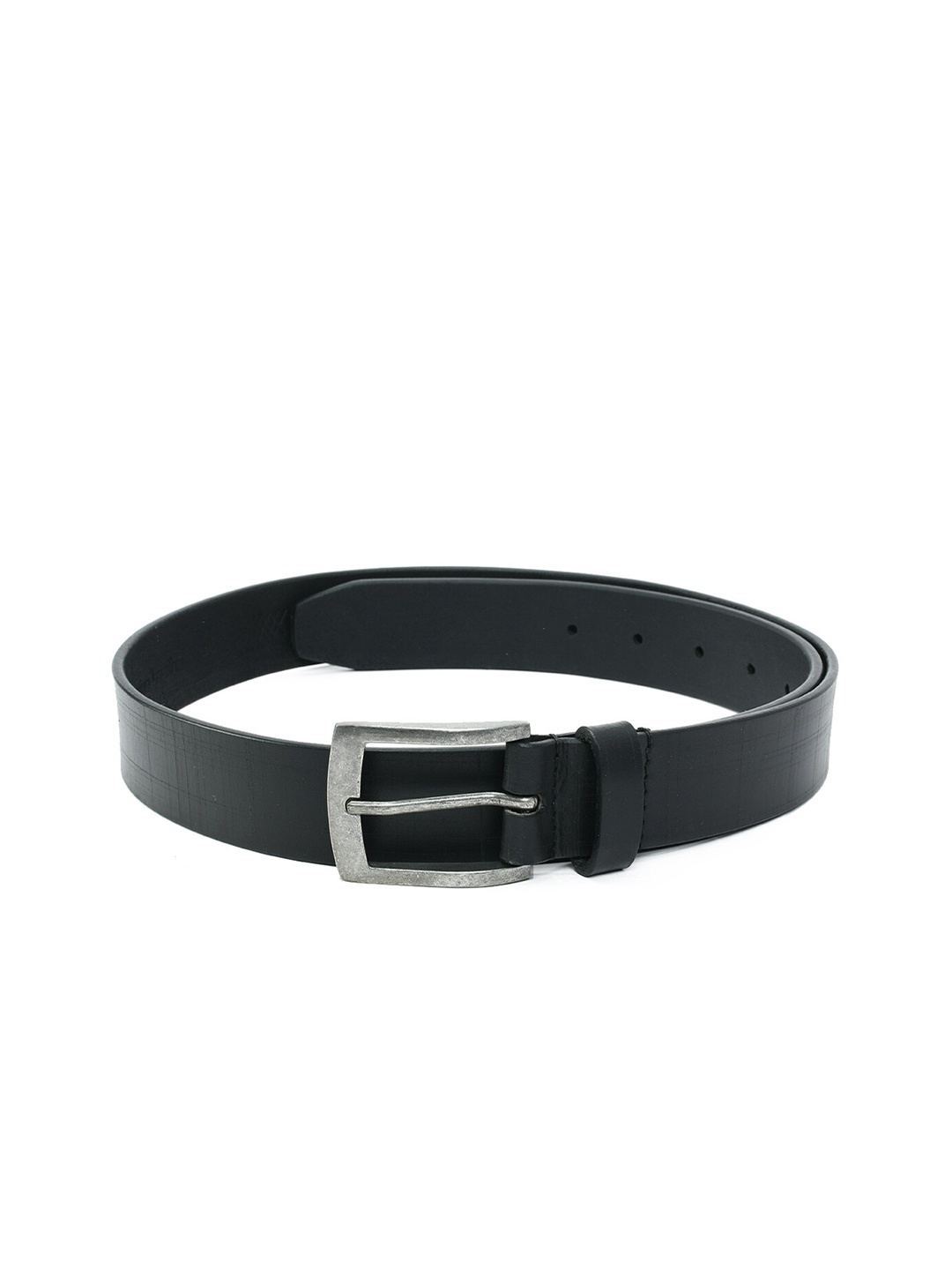 

Aditi Wasan Men Black Textured Leather Belt